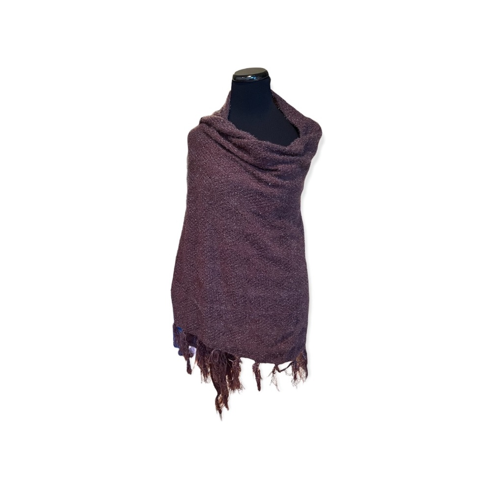 OS LuLaRoe Mimi Stunning Sweater Wrap Brown knit with Silver Shimmer